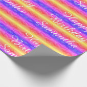 Papier Cadeau Joyeux Anniversaire Vivid Rose Bleu Bleu Bleu Bleu (Coin)