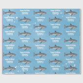 Papier Cadeau Joyeux Anniversaire Whimsical Blue Ocean Sharks Am (Plat)
