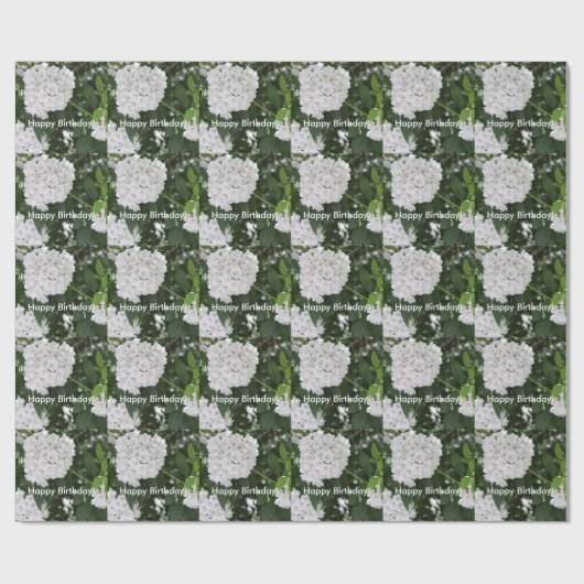 Papier Cadeau Joyeux anniversaire White Mountain Laurel Flowers (Plat)