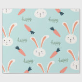Papier Cadeau Joyeux arbre amis Bunny Happy petit lapin lapin (Plat)