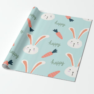 Papier Cadeau Joyeux arbre amis Bunny Happy petit lapin lapin