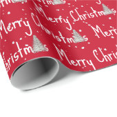 Papier Cadeau Joyeux Arbre de Noël (Coin rond)