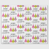 Papier Cadeau Joyeux arbres de Noël (Plat)