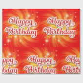 Papier Cadeau Joyeux Arrière - plan orange d'anniversaire (Plat)