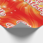 Papier Cadeau Joyeux Arrière - plan orange d'anniversaire (Coin)