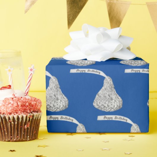 Papier Cadeau Joyeux Baisers au chocolat d'anniversaire (Fête d'anniversaire)