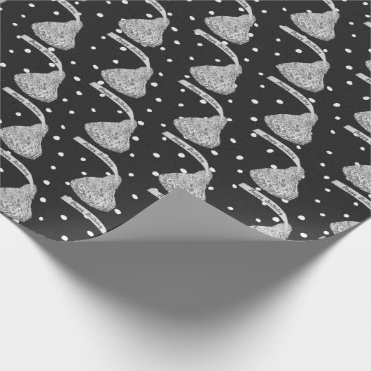 Papier Cadeau Joyeux Baisers D'Anniversaire À Points (Coin)