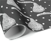 Papier Cadeau Joyeux Baisers D'Anniversaire À Points (Coin rond)