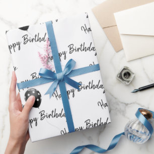 Papier Cadeau Joyeux Ballons à points Polka pour l'anniversaire