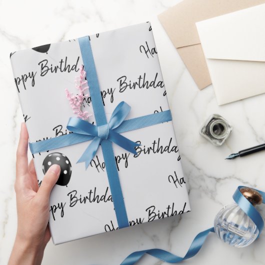 Papier Cadeau Joyeux Ballons à points Polka pour l'anniversaire (Cadeaux)