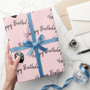 Papier Cadeau Joyeux Ballons à points Polka pour l'anniversaire