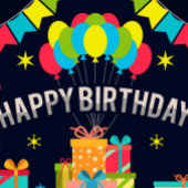 Papier Cadeau Joyeux Ballons d'anniversaire