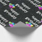 Papier Cadeau Joyeux Ballons D'Anniversaire En Parties scintilla (Coin)