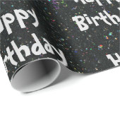 Papier Cadeau Joyeux Ballons D'Anniversaire En Parties scintilla (Coin rond)