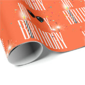 Papier Cadeau Joyeux Ballons d'anniversaire et Confetti (Coin rond)