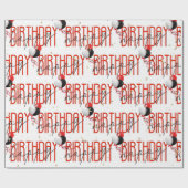 Papier Cadeau Joyeux Ballons d'anniversaire et Confetti d'or (Plat)