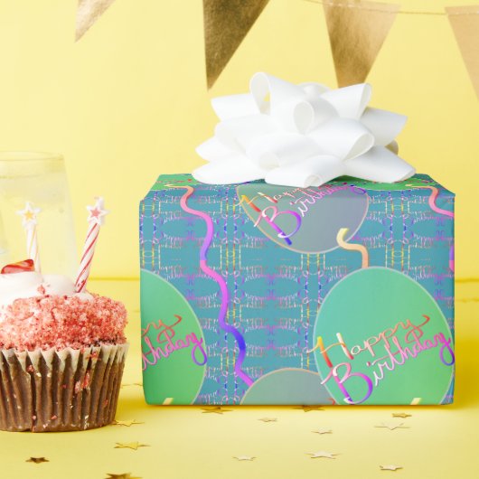 Papier Cadeau Joyeux Ballons d'anniversaire papier d'enveloppeme (Fête d'anniversaire)