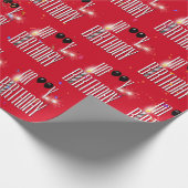 Papier Cadeau Joyeux Ballons noirs et Sparklers d'anniversaire (Coin)