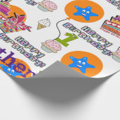 Papier Cadeau Joyeux Ballons papier d'enveloppement d'anniversai (Coin)