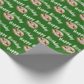 Papier Cadeau Joyeux baseball d'anniversaire en gant (Coin)