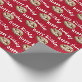 Papier Cadeau Joyeux baseball d'anniversaire en gant (Coin)