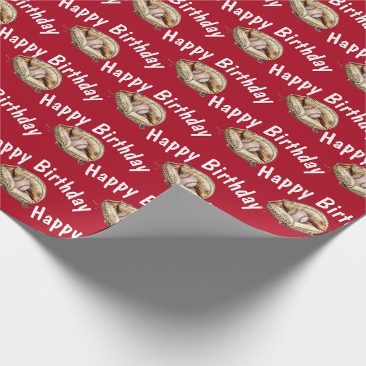 Papier Cadeau Joyeux baseball d'anniversaire en gant (Coin)