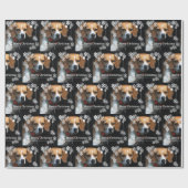 Papier Cadeau Joyeux Beagle de Noël (Plat)