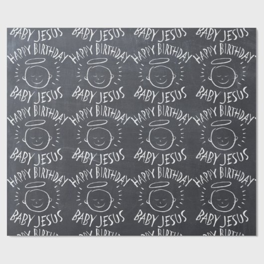 Papier Cadeau Joyeux bébé Jésus - tableau de Noël (Plat)