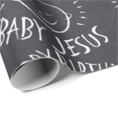 Papier Cadeau Joyeux bébé Jésus - tableau de Noël (Coin rond)