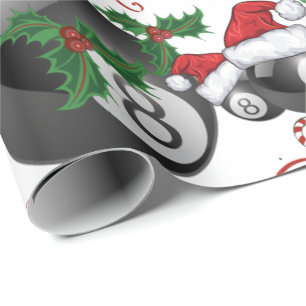 Papier Cadeau Joyeux billard de Noël Huit bals