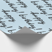 Papier Cadeau JOYEUX BIRTHDAY Handlettering Motif Black Blue (Coin)