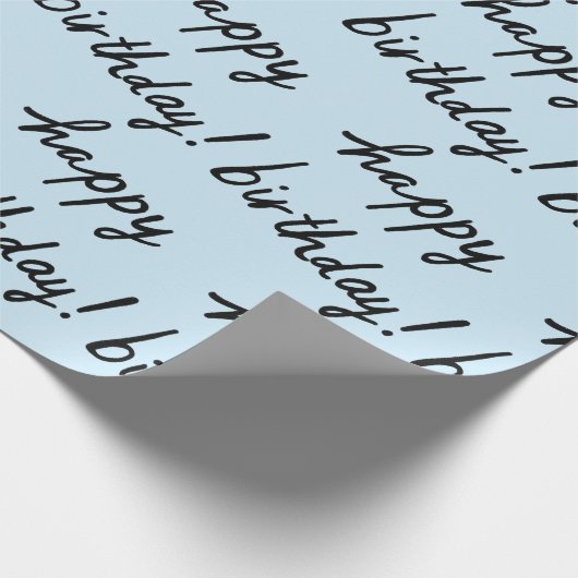 Papier Cadeau JOYEUX BIRTHDAY Handlettering Motif Black Blue (Coin)