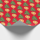 Papier Cadeau Joyeux Bitmas ! Bitcoin Noël Rouge  (Coin)