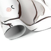 Papier Cadeau Joyeux bonhomme de neige (Coin rond)