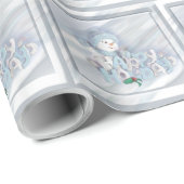 Papier Cadeau Joyeux bonhomme de neige (Coin rond)