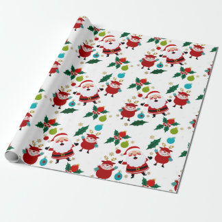 Papier Cadeau Joyeux bonhomme de neige avec cadeaux Noël