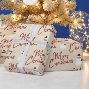 Papier Cadeau Joyeux bonhomme de neige de Noël