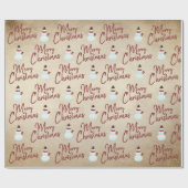 Papier Cadeau Joyeux bonhomme de neige de Noël (Plat)