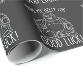 Papier Cadeau Joyeux Buddha Rub my Belly pour bonne chance Boudd (Coin rond)