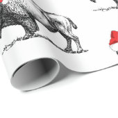 Papier Cadeau Joyeux buffle de Noël (Coin rond)