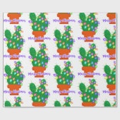 Papier Cadeau joyeux cactus de noël (Plat)