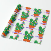 Papier Cadeau joyeux cactus de noël (Déroulé)