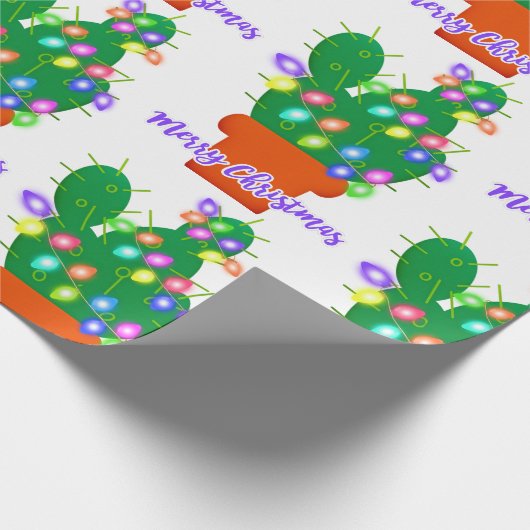 Papier Cadeau joyeux cactus de noël (Coin)