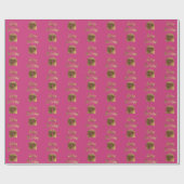 Papier Cadeau Joyeux cadeau d'anniversaire Motif Pink Gold Typog (Plat)