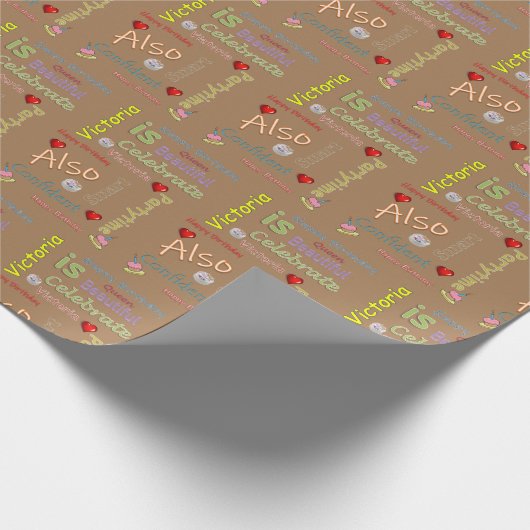 Papier Cadeau Joyeux cadeau d'anniversaire Papier d'enveloppemen (Coin)