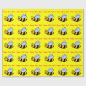 Papier Cadeau Joyeux cadeau de la journée "Bee" (Plat)