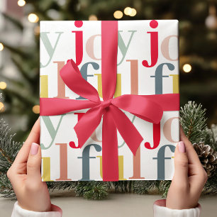 Papier Cadeau Joyeux cadeau de Noël coloré moderne
