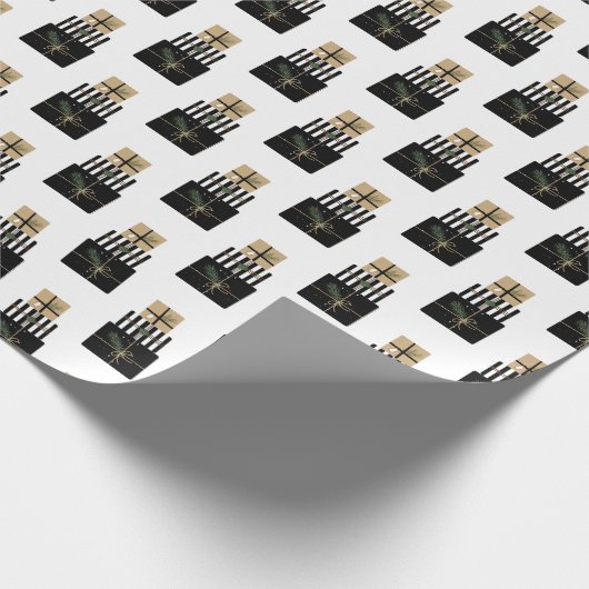 Papier Cadeau Joyeux cadeau de Noël moderne (Coin)