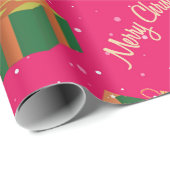 Papier Cadeau Joyeux Cadeaux de Noël (Coin rond)
