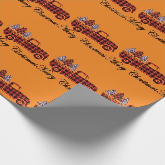 Papier Cadeau Joyeux Camion de Noël Cheetah Trees (Coin)